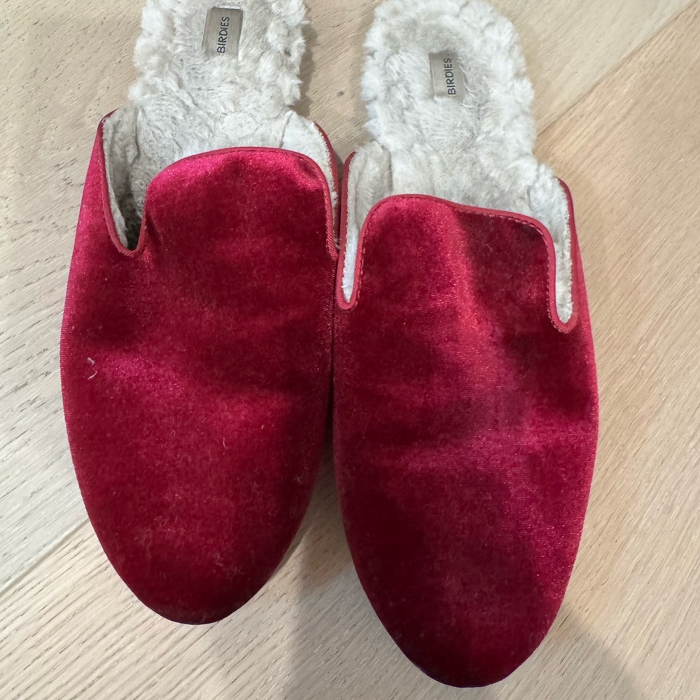 Birdies Magenta Velvet Women's Loafers